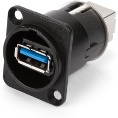 NEUTRIK - CHANGEUR DE GENRE USB 3.0 RÉVERSIBLE (TYPE USB A ET USB B) - BOÎTIER NICKELÉ TYPE D