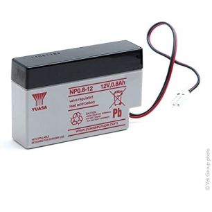 BATTERIE 12V 0.8AH - dimensions 96X25X61.5mm - avec fils et connecteur - YUASA