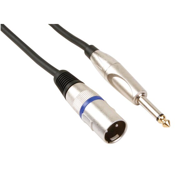 CABLE XLR MALE VERS JACK MONO 6.35MM 6M