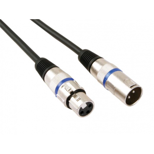 CABLE PROFESSIONNEL XLR, XLR MALE VERS XLR FEMELLE (3m NOIR)