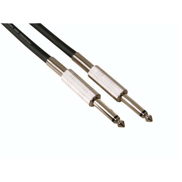 CABLE HAUT-PARLEUR PROFESSIONNEL 6.35mm MONO VERS 6.35mm MONO NOIR (10m)