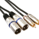 CABLE, 2 x RCA MALE VERS 2 x XLR MALE, 1m