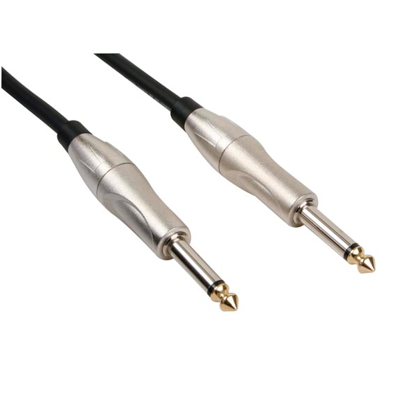 CABLE PROFESSIONNEL POUR GUITARE, JACK METALLIQUE 6.35mm VERS JACK METALLIQUE 6.35mm (5m)