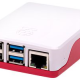 BOITIER OFFICIEL ROUGE/BLANC POUR RASPBERRY PI4