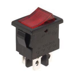 INTERRUPTEUR DE PUISSANCE A BASCULE 3A-250V SPST ON-OFF - AVEC TEMOIN NEON ROUGE