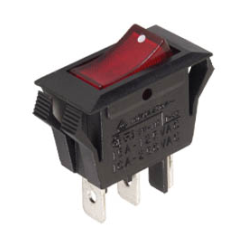 INTERRUPTEUR DE PUISSANCE A BASCULE 10A-250V SPST ON-OFF - AVEC TEMOIN NEON ROUGE