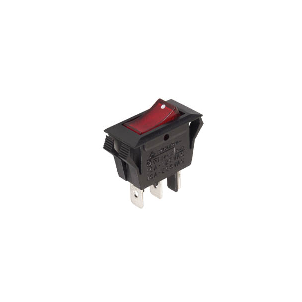 INTERRUPTEUR DE PUISSANCE A BASCULE 10A-250V SPST ON-OFF - AVEC TEMOIN NEON ROUGE