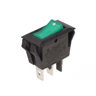 INTERRUPTEUR DE PUISSANCE A BASCULE 10A-250V SPST ON-OFF - AVEC TEMOIN NEON VERT