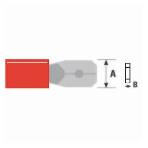 CONNECTEUR FASTON 4.8MM MALE  ROUGE 1.5MM²