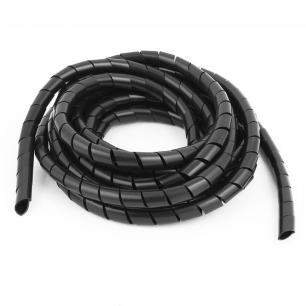 GAINE CACHE-FILS SPIRALEE 10m / Ø6mm (NOIR)