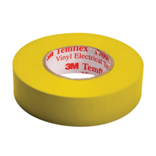 BANDE ADHESIVE PVC ISOLANT JAUNE 15 mm x 10 m