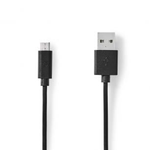 Cable USB A vers Micro-USB de 50cm - USB2.0 - 10W - 480Mbps noir