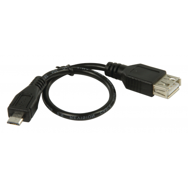 CABLE MICRO USB VERS USB A FEMELLE 20CM