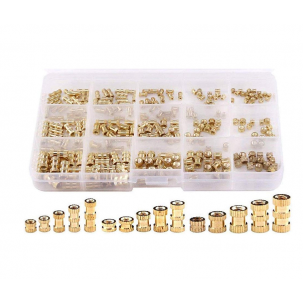 Assortiment d'insert M2-M3-M4 250 pièces dans une boîte de rangement