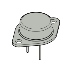 Transistor simple bipolaire (BJT), Usage Général, NPN, 60 V, 15 A, 115 W, TO-3, Traversant