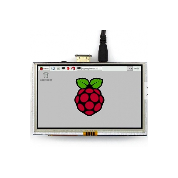 ECRAN TACTILE TFT 5" HDMI - 800X480 - POUR RASPBERRY PI2 - PI3B.