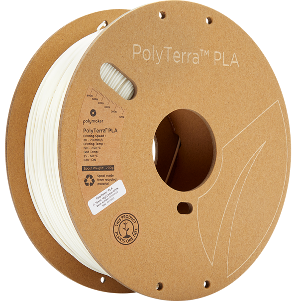 Filament PLA 1.75 mm - Cotton White (Blanc) - 1 kg - PolyTerra - Polymaker