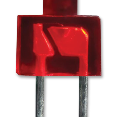 LED DIAM 2MM SUR BASE RECT 2.5X4.8 ROUGE