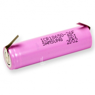 ACCU  18650 - 3.7V-3100mAh  LITHIUM 18X65MM + TAGS A SOUDER EN Z