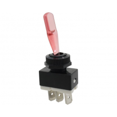 INTERRUPTEUR UNIPOLAIRE LUMINEUX ROUGE 12V 6AMP - TYPE AUTO