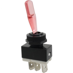 INTERRUPTEUR UNIPOLAIRE LUMINEUX ROUGE 12V 6AMP - TYPE AUTO