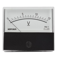 VOLTMETRE ANALOGIQUE DE TABLEAU 15V CC / 70 x 60mm