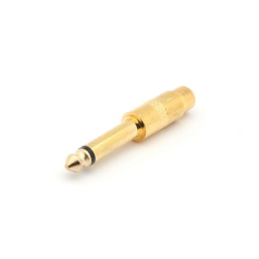 FICHE RCA FEMELLE VERS JACK MALE 6.35mm MONO - DORE