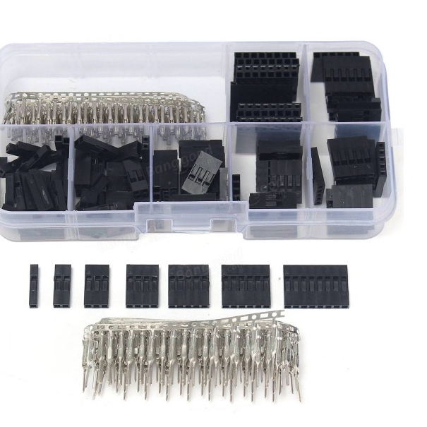 ASSORTIMENT DE CONNECTEURS DUPONT MALE-FEMELLE - 310 PIECES DANS UNE BOITE DE RANGEMENT