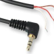 CABLE JACK3.5MM MALE STEREO COUDE 90° DORE  - FILS DENUDES - 1 METRE - QUALITE PROSIGNAL