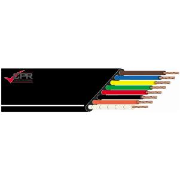 CABLE PLAT TELEPHONE 8X0.08MM NOIR