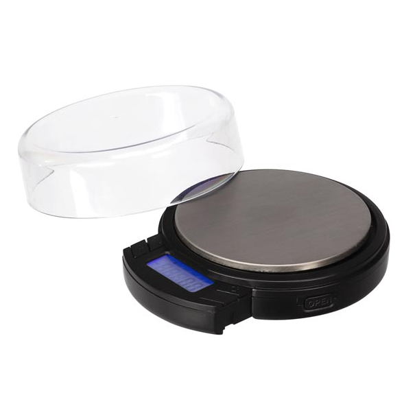 MINI BALANCE DE PRÉCISION NUMÉRIQUE - ROND - 500 g / 0.1 g - AVEC ÉCRAN LCD RÉTRACTABLE