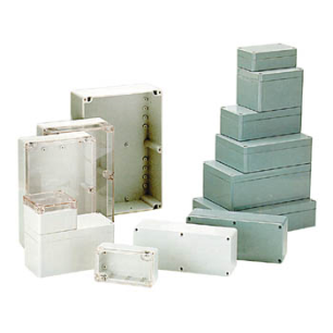 COFFRET ETANCHE EN POLYCARBONATE - GRIS CLAIR AVEC COUVERCLE TRANSPARENT 115 x 65 x 40mm