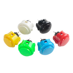 BOUTON POUSSOIR 30X20MM TYPE BORNE ARCADE - 5 PIECES DE DIFFERENTES COULEURS