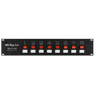 RACK 19'' AVEC 8 PRISES SCHUKO ET INTERRUPTEUR INDIVIDUEL