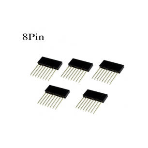 PIN HEADER 8 CONTACTS MALE/FEMELLE TYPE HAUT 10MM - REHAUSSE POUR CARTE ARDUINO - KIT DE 5 PIECES